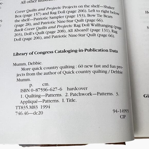 Vintage Hardback More Quick Country Quilting Mumm 1994 60 New Creative Projects - Picture 8 of 16